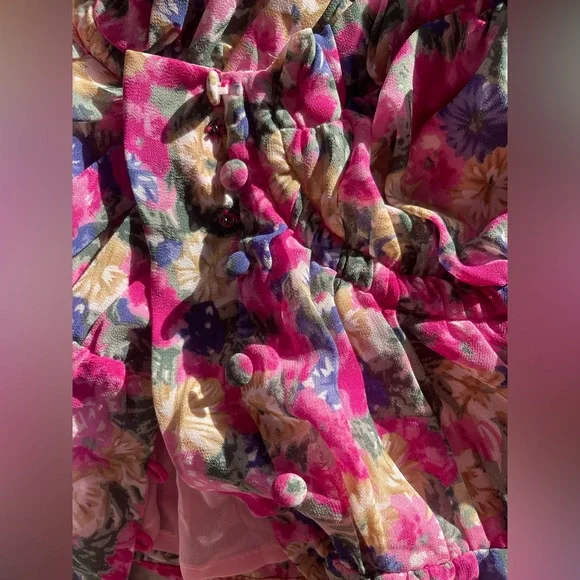 ASTR The Label Women's Pink and Purple Floral Blouse size LargeNWOT - Picture 9 of 10